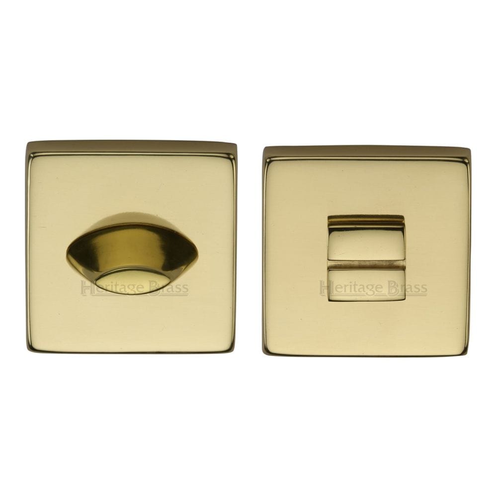 Heritage Brass Door Furniture Polished Brass / No Heritage Brass - Square Thumbturn & Emergency Release Polished Brass Finish