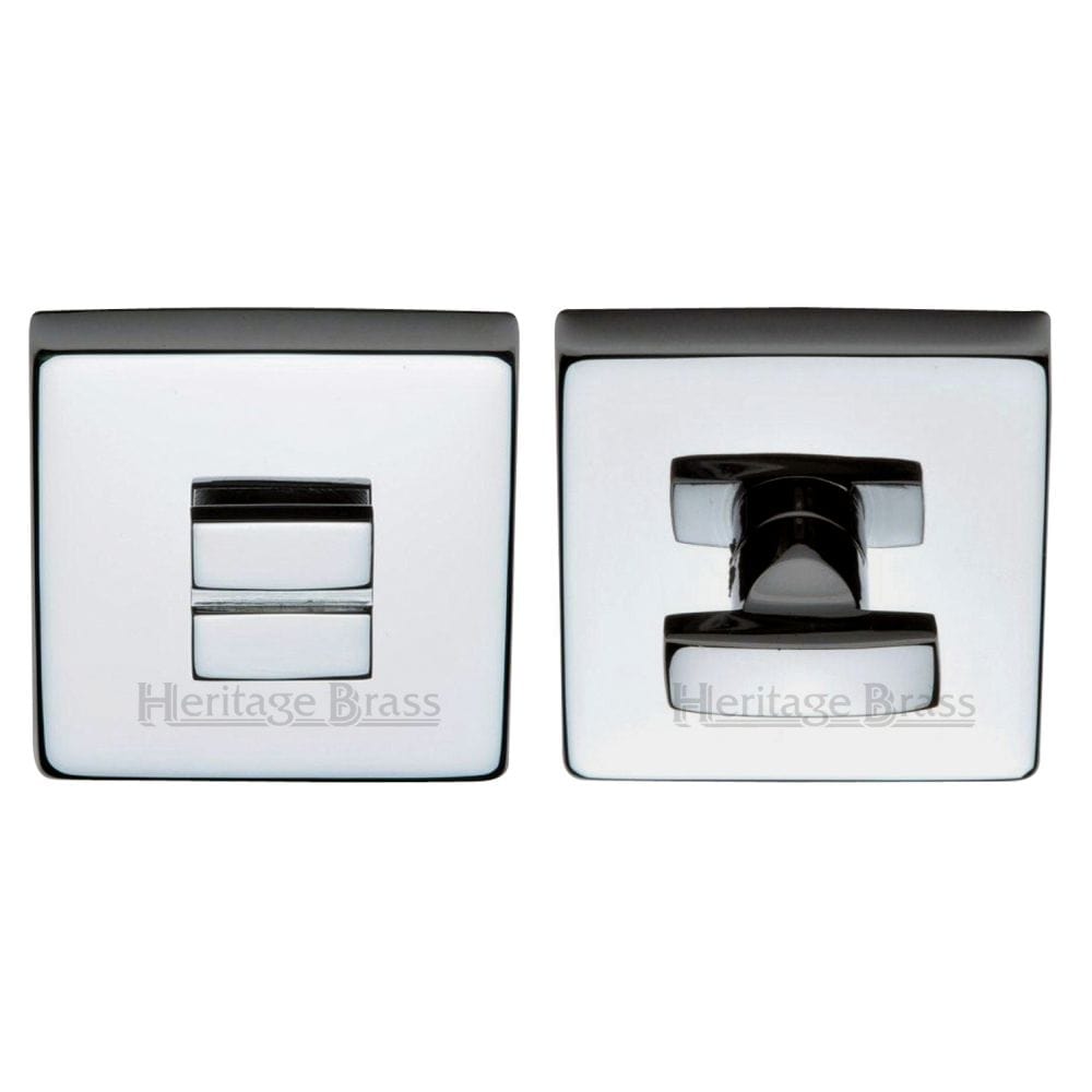 Heritage Brass Door Furniture Polished Chrome / No Heritage Brass - Square Thumbturn & Emergency Release Polished Chrome Finish