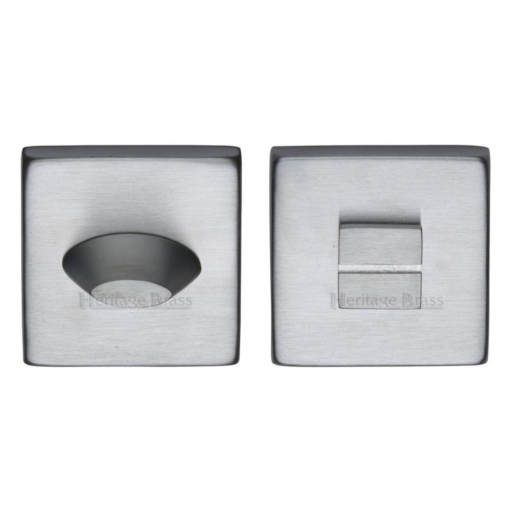 Heritage Brass Door Furniture Satin Chrome / No Heritage Brass - Square Thumbturn & Emergency Release Satin Chrome Finish