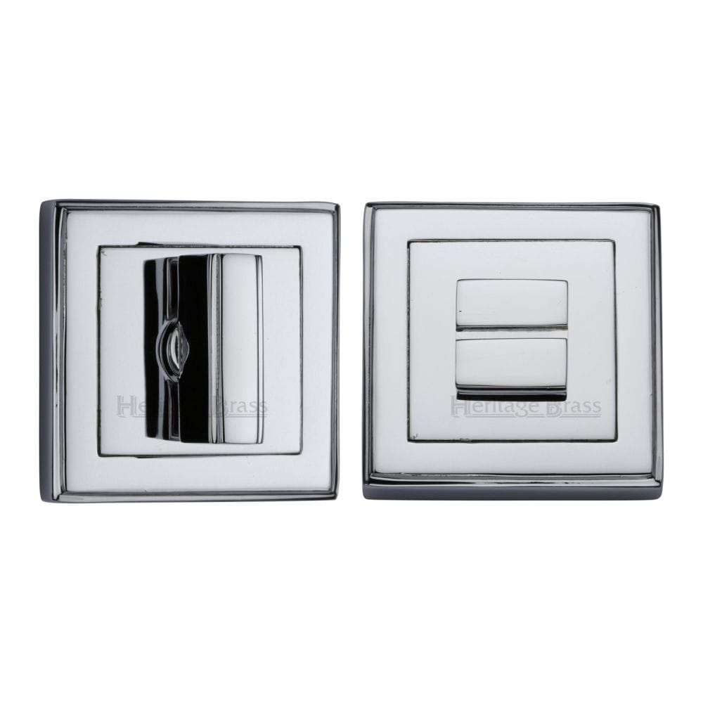 Heritage Brass Door Furniture Polished Chrome / No Heritage Brass - Square Thumbturn & Emergency Release with stepped edge Polished Chr