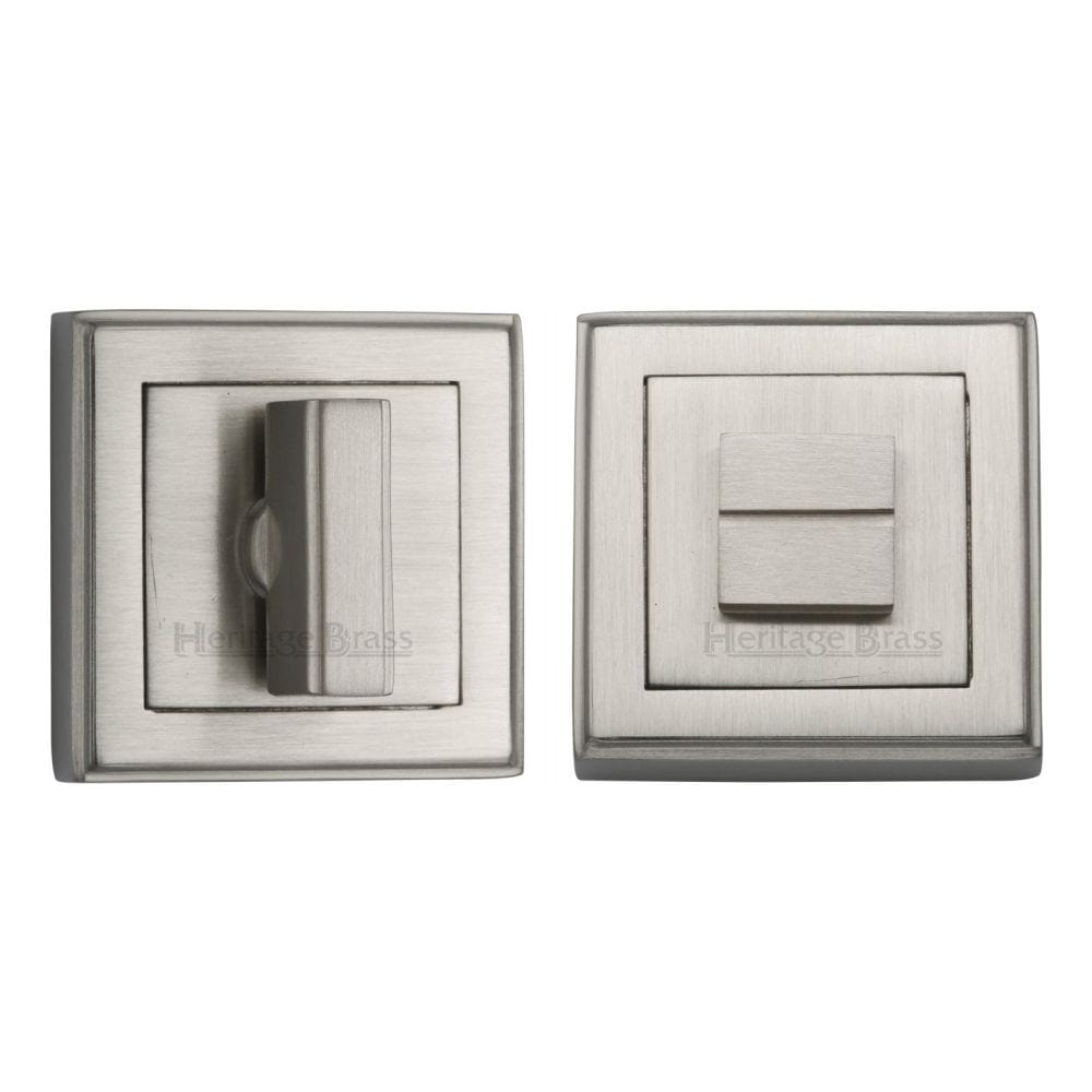 Heritage Brass Door Furniture Satin Nickel / No Heritage Brass - Square Thumbturn & Emergency Release with stepped edge Satin Nic