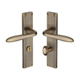 Heritage Brass Door Furniture Antique Brass / Bathroom Lock Handles Heritage Brass - Sutton Reeded Bathroom set Antique Brass finish