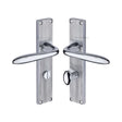 Heritage Brass Door Furniture Polished Chrome / Bathroom Lock Handles Heritage Brass - Sutton Reeded Bathroom set Polished Chrome finish