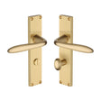 Heritage Brass Door Furniture Satin Brass / Bathroom Lock Handles Heritage Brass - Sutton Reeded Bathroom set Satin Brass finish