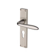 Heritage Brass Door Furniture Satin Nickel / Euro Profile Lock Handles Heritage Brass - Sutton Reeded Euro Profile Satin Nickel finish
