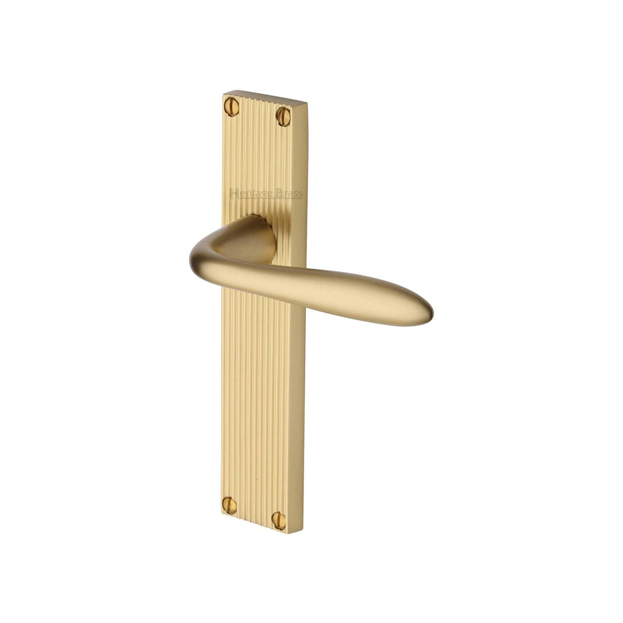 Heritage Brass Door Furniture Satin Brass / Latch Handles Heritage Brass - Sutton Reeded Lever Latch Satin Brass finish