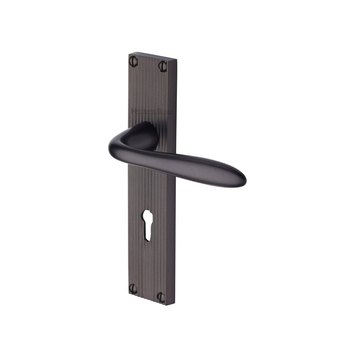 Heritage Brass Door Furniture Matt Bronze / Std. Lock Handles Heritage Brass - Sutton Reeded Lever Lock Matt Bronze finish