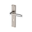 Heritage Brass Door Furniture Satin Nickel / Std. Lock Handles Heritage Brass - Sutton Reeded Lever Lock Satin Nickel finish
