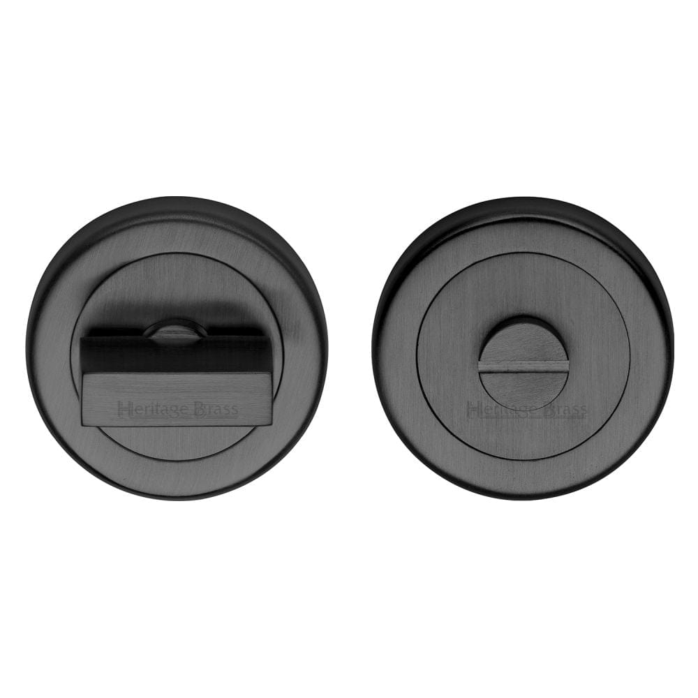 Heritage Brass Door Furniture Matt Black / No Heritage Brass - Thumbturn & Emergency Release Matt Black Finish