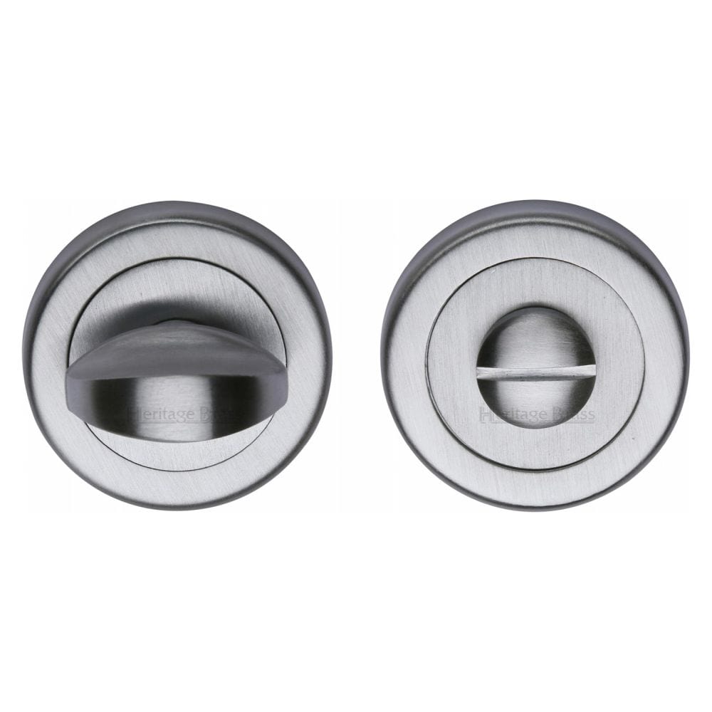 Heritage Brass Door Furniture Satin Chrome / No Heritage Brass - Thumbturn & Emergency Release Satin Chrome Finish