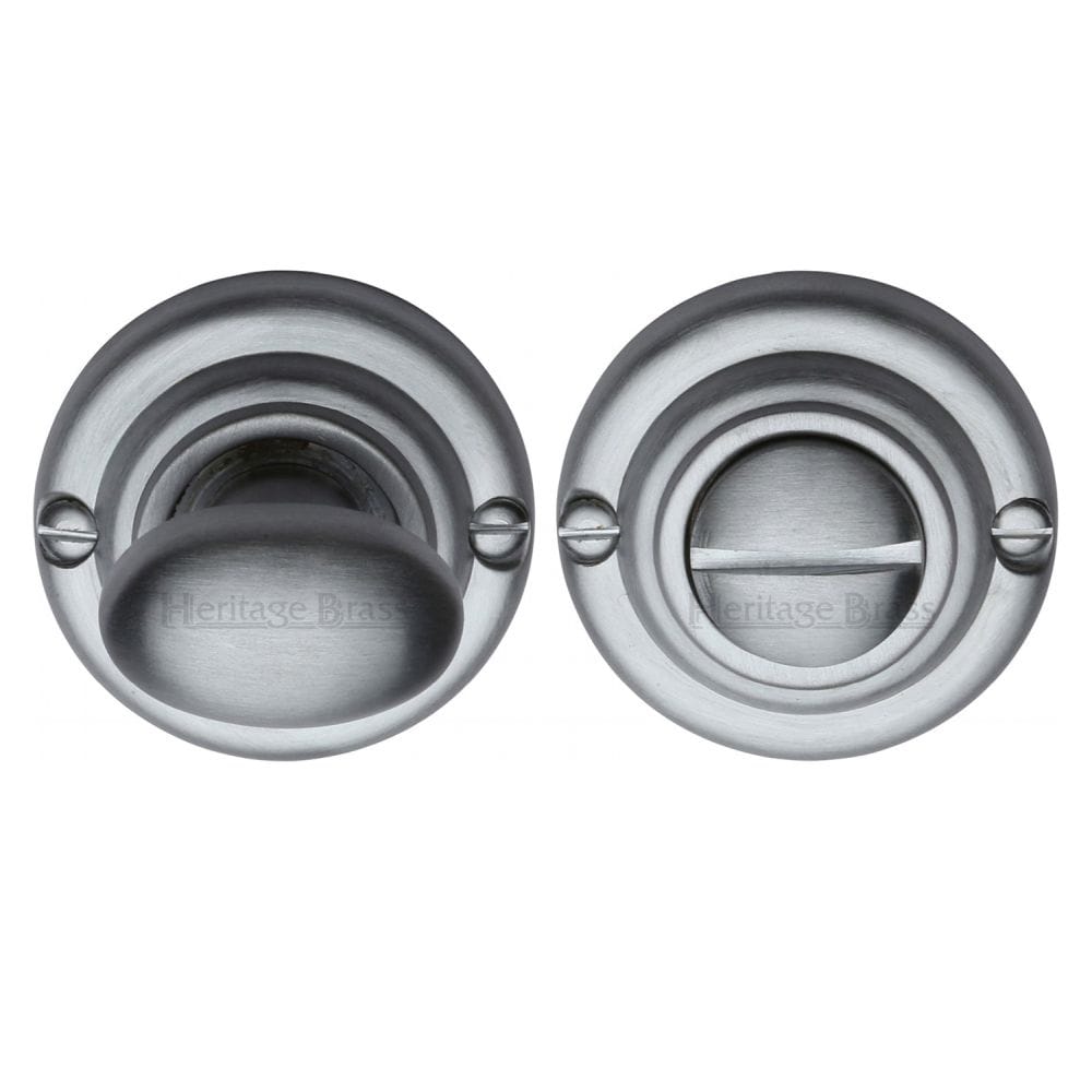 Heritage Brass Door Furniture Satin Chrome / No Heritage Brass - Thumbturn & Emergency Release Satin Chrome Finish