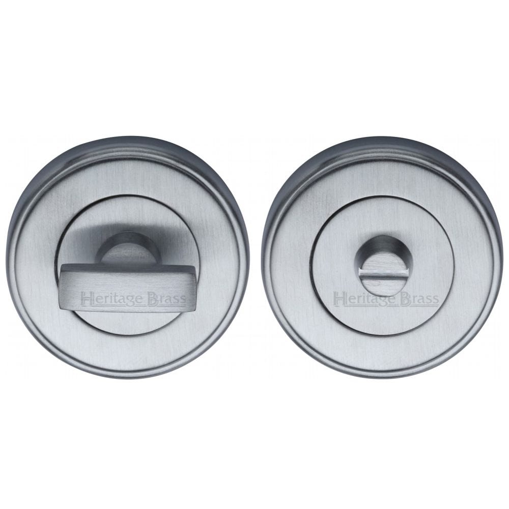 Heritage Brass Door Furniture Satin Chrome / No Heritage Brass - Thumbturn & Emergency Release Satin Chrome Finish