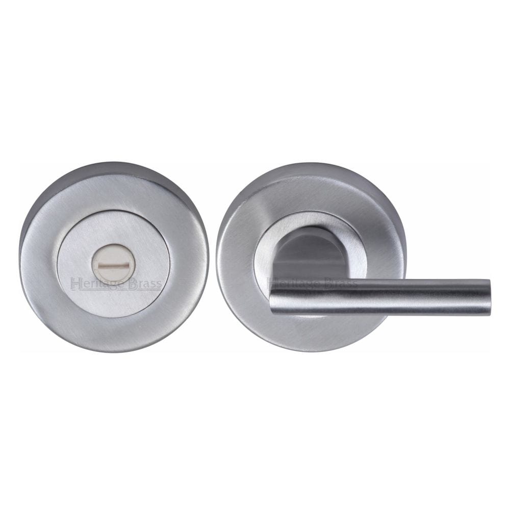 Heritage Brass Door Furniture Satin Chrome / No Heritage Brass - Thumbturn & Emergency Release Satin Chrome Finish