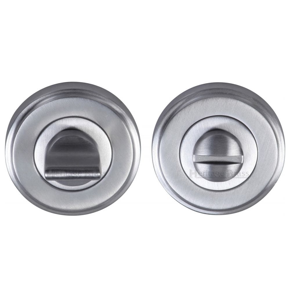 Heritage Brass Door Furniture Satin Chrome / No Heritage Brass - Thumbturn & Emergency Release Satin Chrome Finish