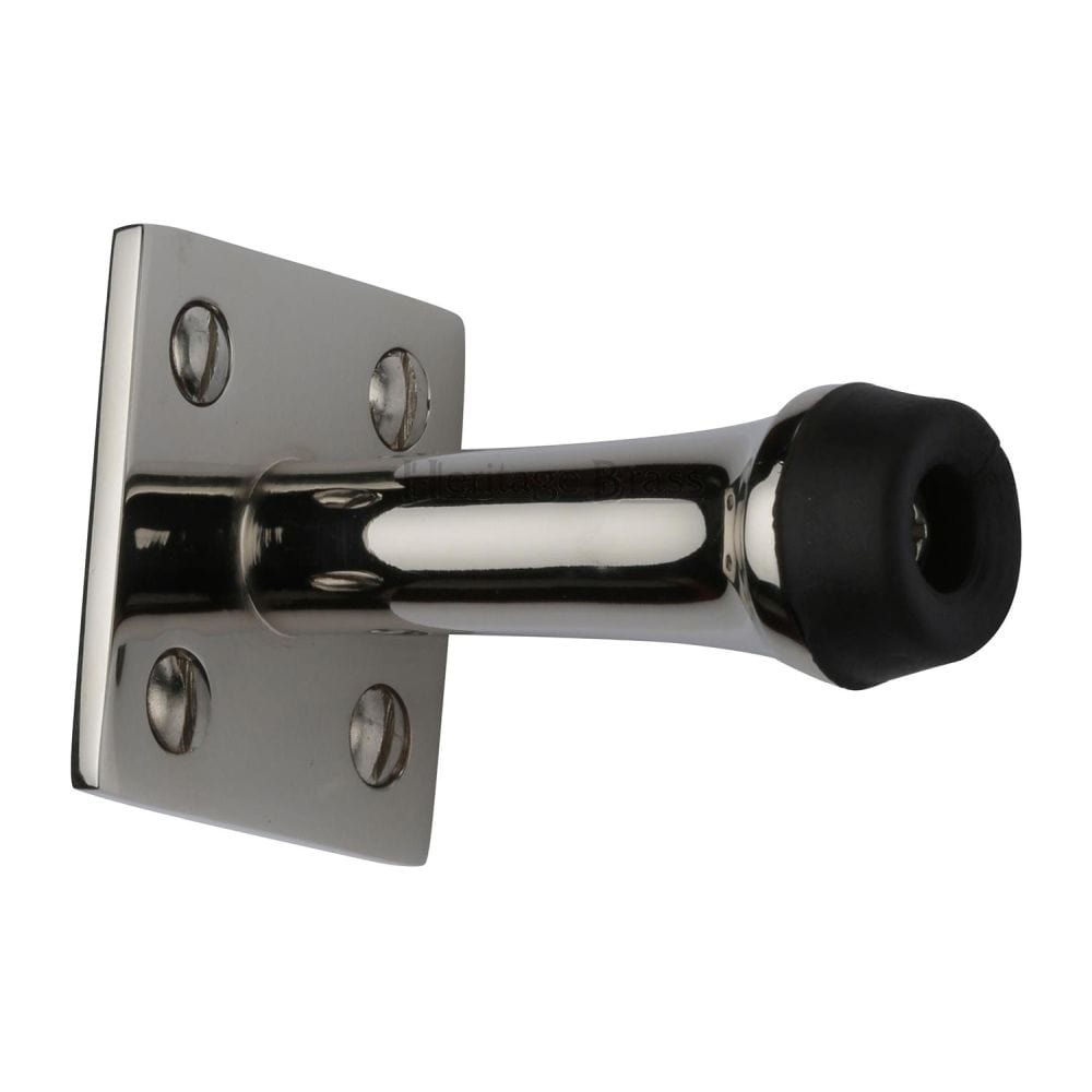 Heritage Brass Door Furniture Polished Nickel / Projection Door Stop Heritage Brass - Wall Mounted Door Stop 2 1/2" Polished Nickel Finish