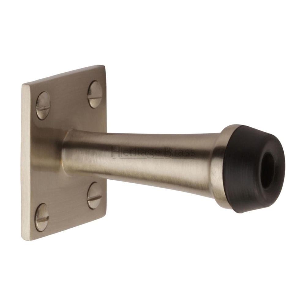 Heritage Brass Door Furniture Satin Nickel / Projection Door Stop Heritage Brass - Wall Mounted Door Stop 2 1/2" Satin Nickel Finish