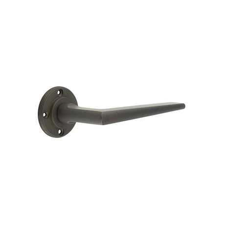 This is an image of a Burlington - Mayfair lever on rose - Dark Bronze  that is availble to order from Trade Door Handles in Kendal.