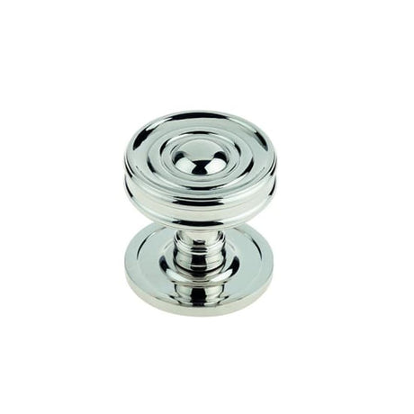 This is an image of a Burlington - Bloomury cupboard knob - Polished Nickel  that is availble to order from Trade Door Handles in Kendal.
