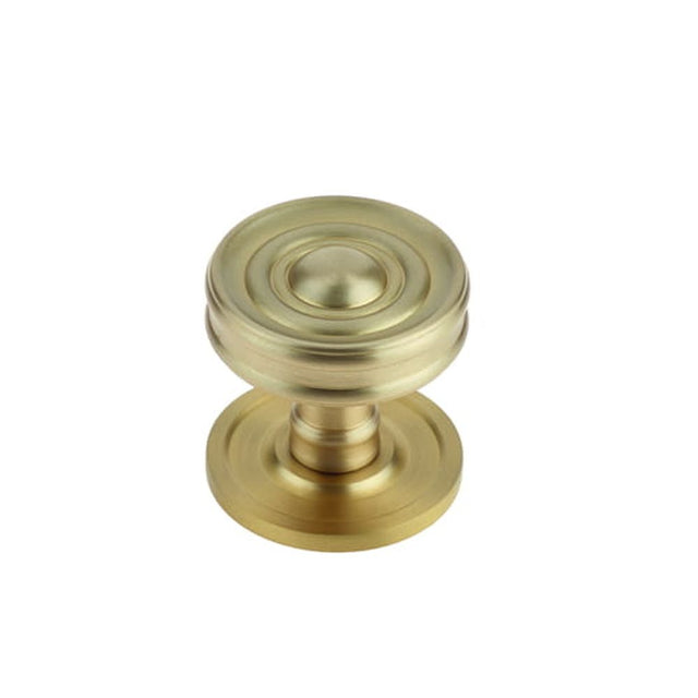 This is an image of a Burlington - Bloomury cupboard knob - Satin Brass  that is availble to order from Trade Door Handles in Kendal.