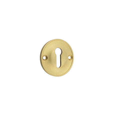 This is an image of a Burlington - 40mm SB Std keyway escutcheon   that is availble to order from Trade Door Handles in Kendal.