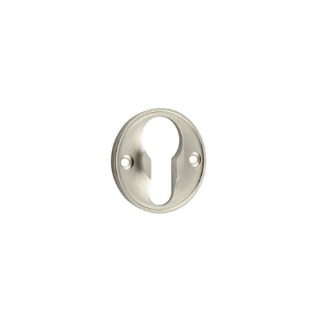 This is an image of a Burlington - 40mm SN Euro keyway escutcheon   that is availble to order from Trade Door Handles in Kendal.