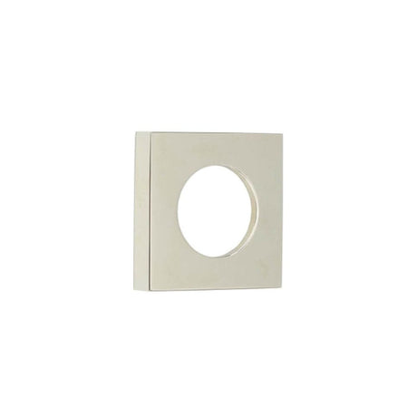 This is an image of a Burlington - 52x52mm PN plain square outer rose for levers and t&r  that is availble to order from Trade Door Handles in Kendal.