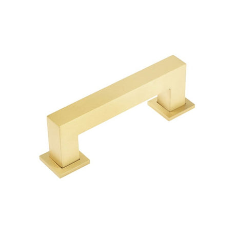 This is an image of a Burlington - Trafalgar Cabinet Handle 96mm CTC - Satin Brass  that is availble to order from Trade Door Handles in Kendal.