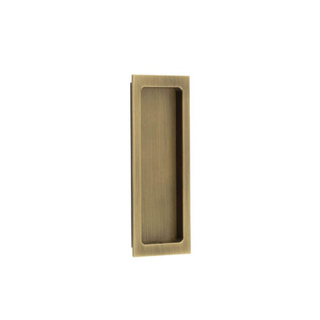 This is an image of a Burlington - 150x55x3mm AB rectangular flush pull  that is availble to order from Trade Door Handles in Kendal.