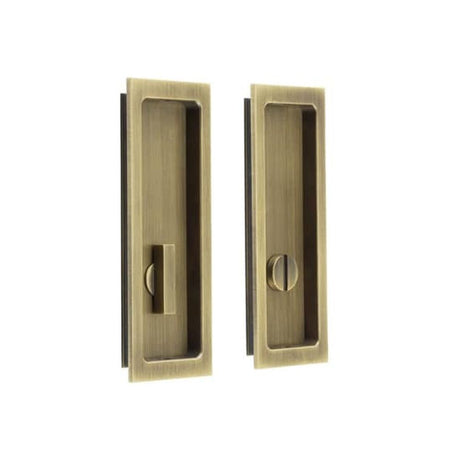 This is an image of a Burlington - 150x55x3mm AB rectangular WC flush pull set  that is availble to order from Trade Door Handles in Kendal.
