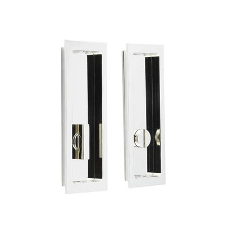 This is an image of a Burlington - 150x55x3mm PN rectangular WC flush pull set  that is availble to order from Trade Door Handles in Kendal.
