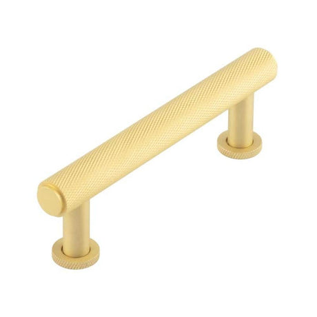 This is an image of a Burlington - Piccadilly Cabinet Handle 96mm CTC - Satin Brass  that is availble to order from Trade Door Handles in Kendal.
