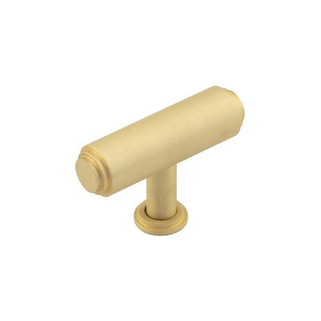 This is an image of a Burlington - Belgrave T Bar Cupboard Knob Knob - Satin Brass  that is availble to order from Trade Door Handles in Kendal.