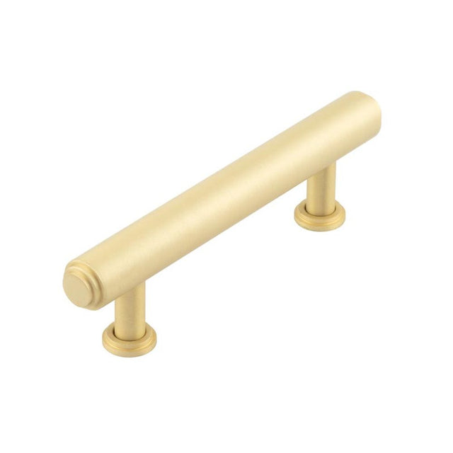 This is an image of a Burlington - Belgrave Cabinet Handle 96mm CTC - Satin Brass  that is availble to order from Trade Door Handles in Kendal.