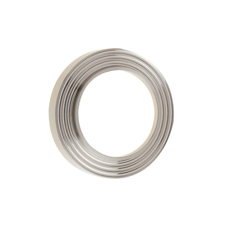 This is an image of a Burlington - Reeded outer rose Esc - Satin Nickel  that is availble to order from Trade Door Handles in Kendal.