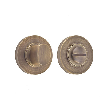 This is an image of a Burlington - Burlington turn & release - Antique Brass  that is availble to order from Trade Door Handles in Kendal.