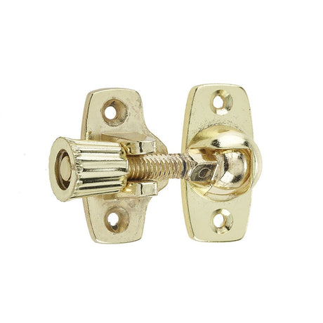 This is an image of a Frelan - Budget Brighton Sash Fastener - Electro Brass  that is availble to order from Trade Door Handles in Kendal.