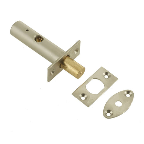 This is an image of a Frelan - 62mm Mortice Rack Bolt - Nickel Plated  that is availble to order from Trade Door Handles in Kendal.