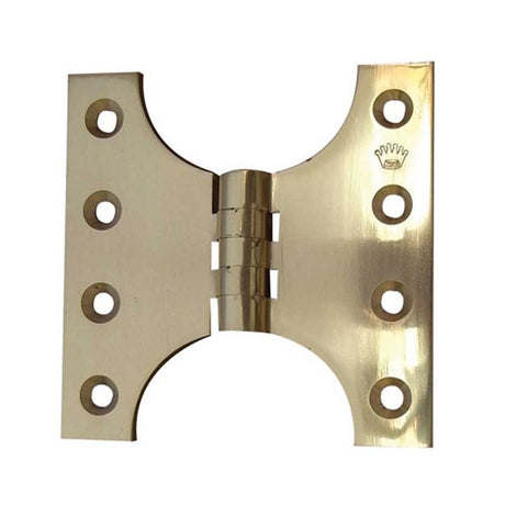 This is an image of a Frelan - 102x102mm Crown Parliament Hinges - Polished Brass  that is availble to order from Trade Door Handles in Kendal.