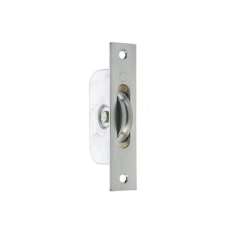This is an image of a Frelan - Brass Roller Sash Axel Pulley - Satin Chrome  that is availble to order from Trade Door Handles in Kendal.