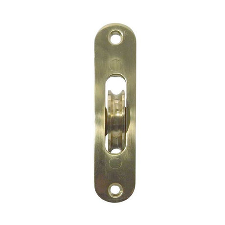This is an image of a Frelan - PB Roller Sash Pulley Radius   that is availble to order from Trade Door Handles in Kendal.