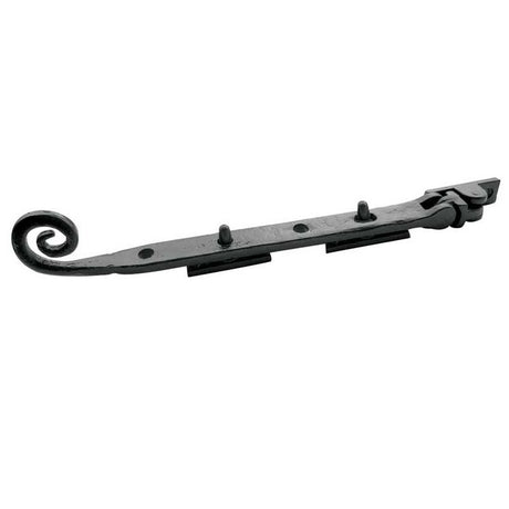 This is an image of a Frelan - Monkey Tail Casement Stay 300mm - Antique Black  that is availble to order from Trade Door Handles in Kendal.