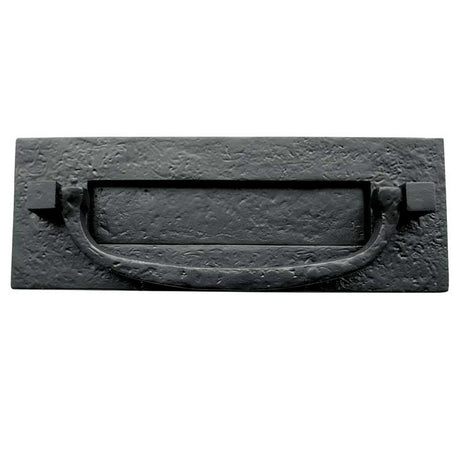 This is an image of a Frelan - Postal Knocker - Antique Black  that is availble to order from Trade Door Handles in Kendal.