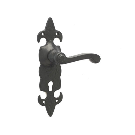 This is an image of a Frelan - Fleur De Lys Lever Lock Handles  that is availble to order from Trade Door Handles in Kendal.