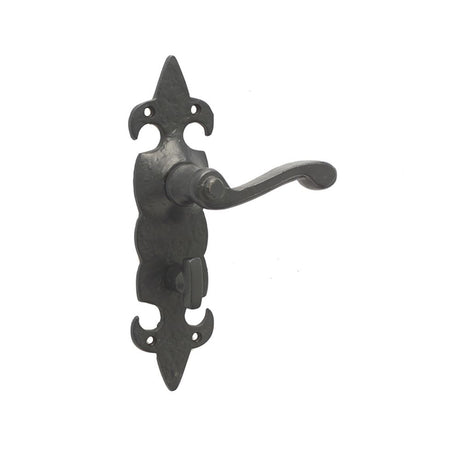 This is an image of a Frelan - Fleur De Lys Bathroom Lock Handles  that is availble to order from Trade Door Handles in Kendal.
