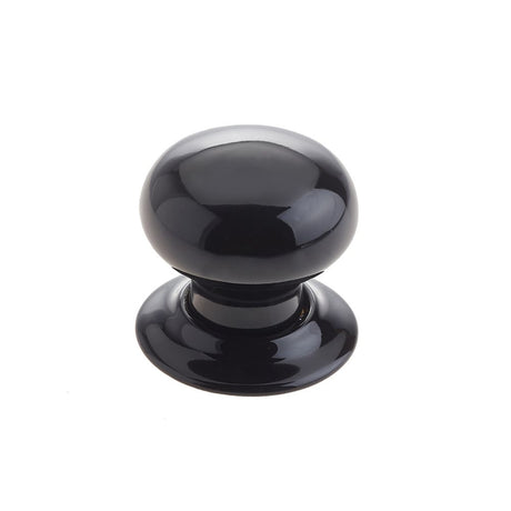 This is an image of a Frelan - Black Porcelain Unsprung Mortice Knobs  that is availble to order from Trade Door Handles in Kendal.