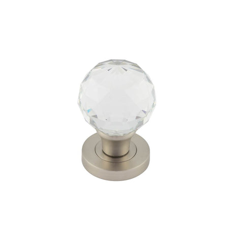 This is an image of a Frelan - SN Faceted Mortice Knob   that is availble to order from Trade Door Handles in Kendal.