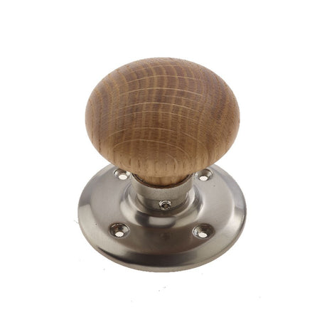 This is an image of a Frelan - French Oak Unsprung Mortice Knobs - Satin Nickel  that is availble to order from Trade Door Handles in Kendal.