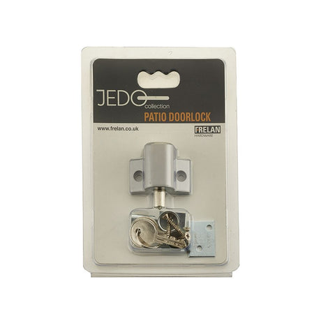This is an image of a Frelan - Silver Patio door lock   that is availble to order from Trade Door Handles in Kendal.