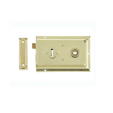 This is an image of a Frelan - 152.5x102mm EB Rim lock   that is availble to order from Trade Door Handles in Kendal.