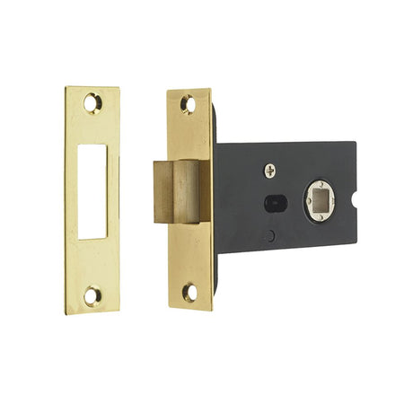 This is an image of a Frelan - 76mm PB Bathroom deadbolt (5mm spindle)  that is availble to order from Trade Door Handles in Kendal.